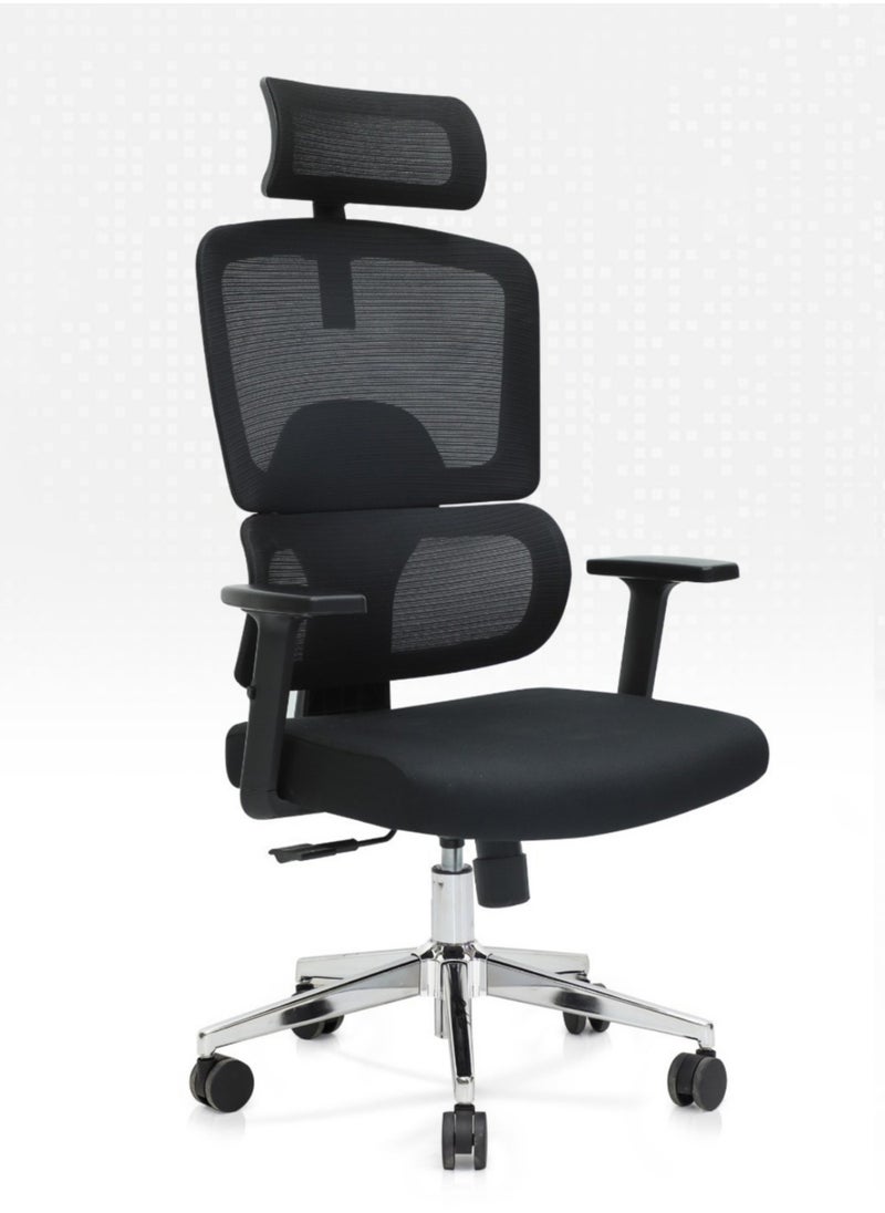 KARNAK Mesh Executive Office Chair With Adjustable Headrest Color Black  - Image 1