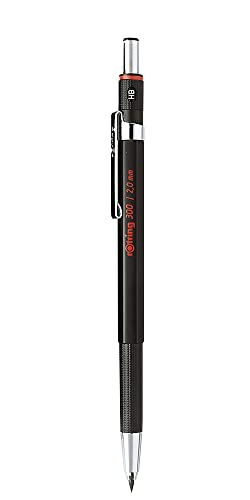 rOtring 300 Mechanical Pencil 20 mm Refillable with Sharpener Under Cap Black 1Count - Image 1