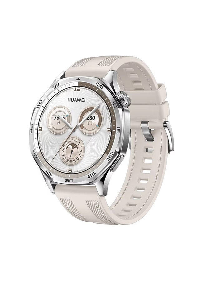 O Ozone 22mm Nylon Strap For HUAWEI Watch GT 5 / GT 4 / GT 3 / GT 2 Pro / Watch 4 /5 Pro 46mm, Silicone Replacement Watch Strap for Men and Women-Beige - Image 1