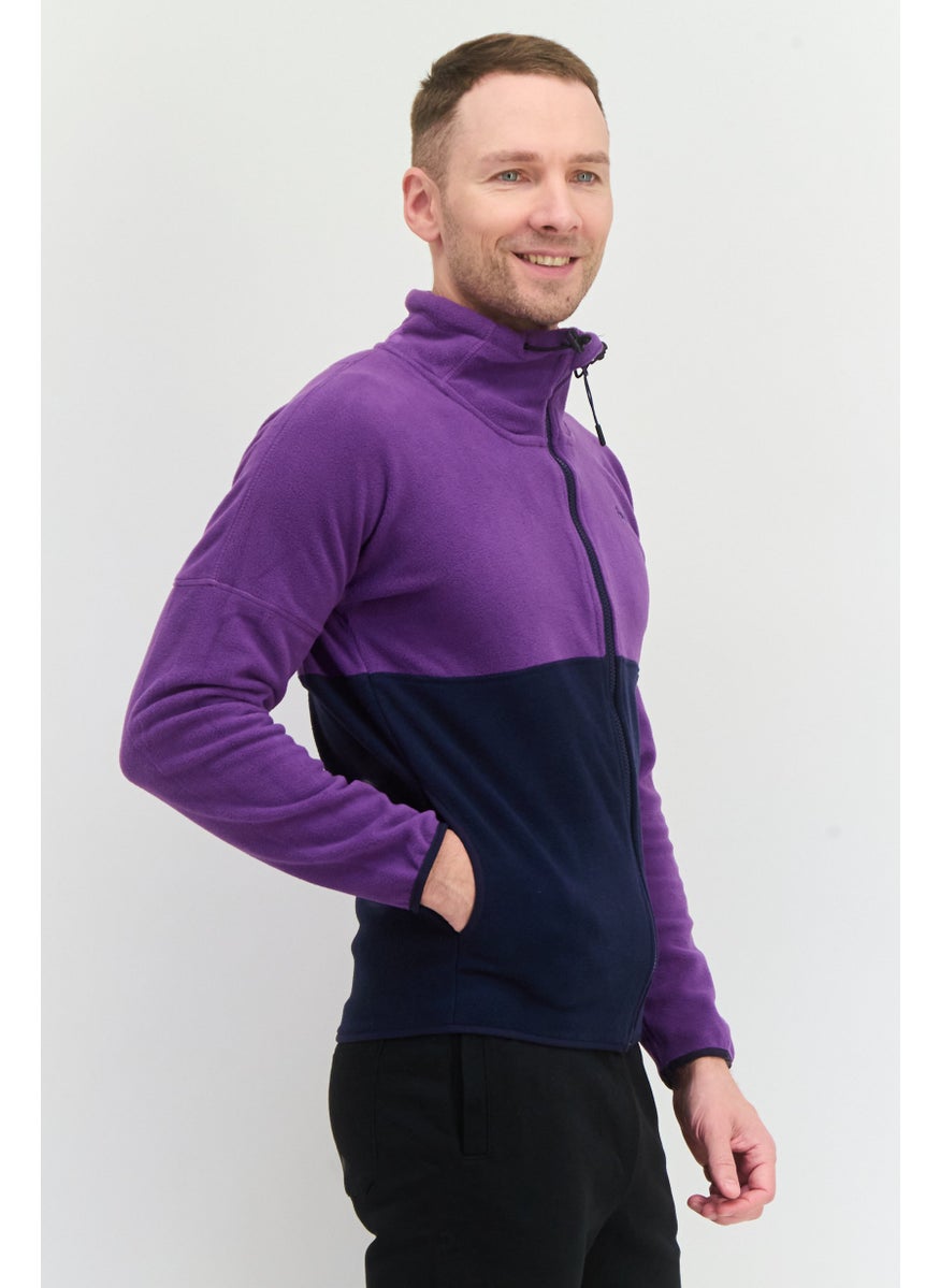 Penfield - Men Mock Neck Embroidered Logo Long Sleeves Sweatshirt, Purple - Image 1