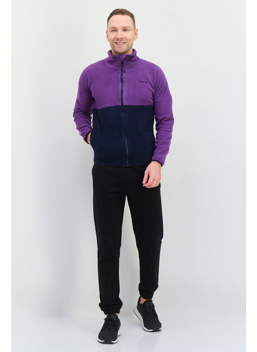 Penfield - Men Mock Neck Embroidered Logo Long Sleeves Sweatshirt, Purple - Image 1