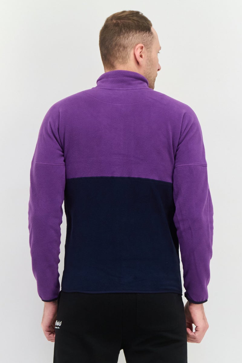 Penfield سويت شيرت بأكمام طويلة وياقة مزيفة للرجال، مزين بشعار، بنفسجي - Image 4