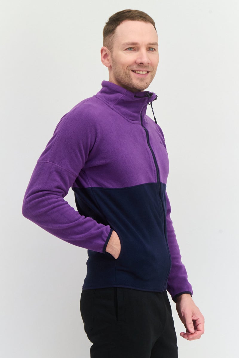 Penfield سويت شيرت بأكمام طويلة وياقة مزيفة للرجال، مزين بشعار، بنفسجي - Image 3