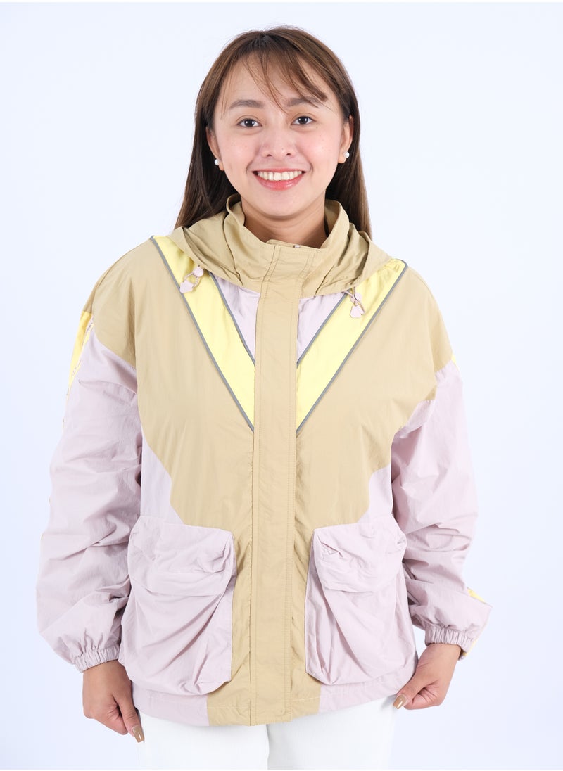 ONLY - Women’s Multicolor Double Pockets Windproof Hoodie in Lavender Fog - Image 1
