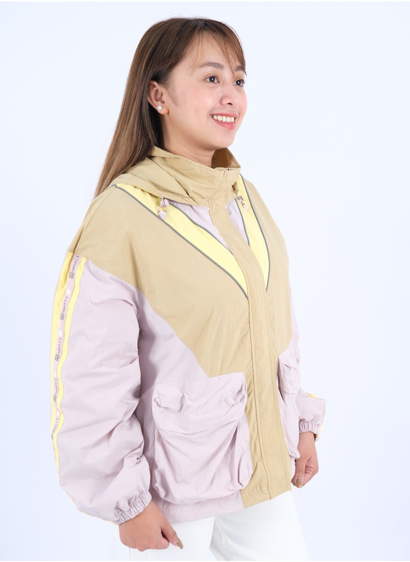 ONLY - Women’s Multicolor Double Pockets Windproof Hoodie in Lavender Fog - Image 1
