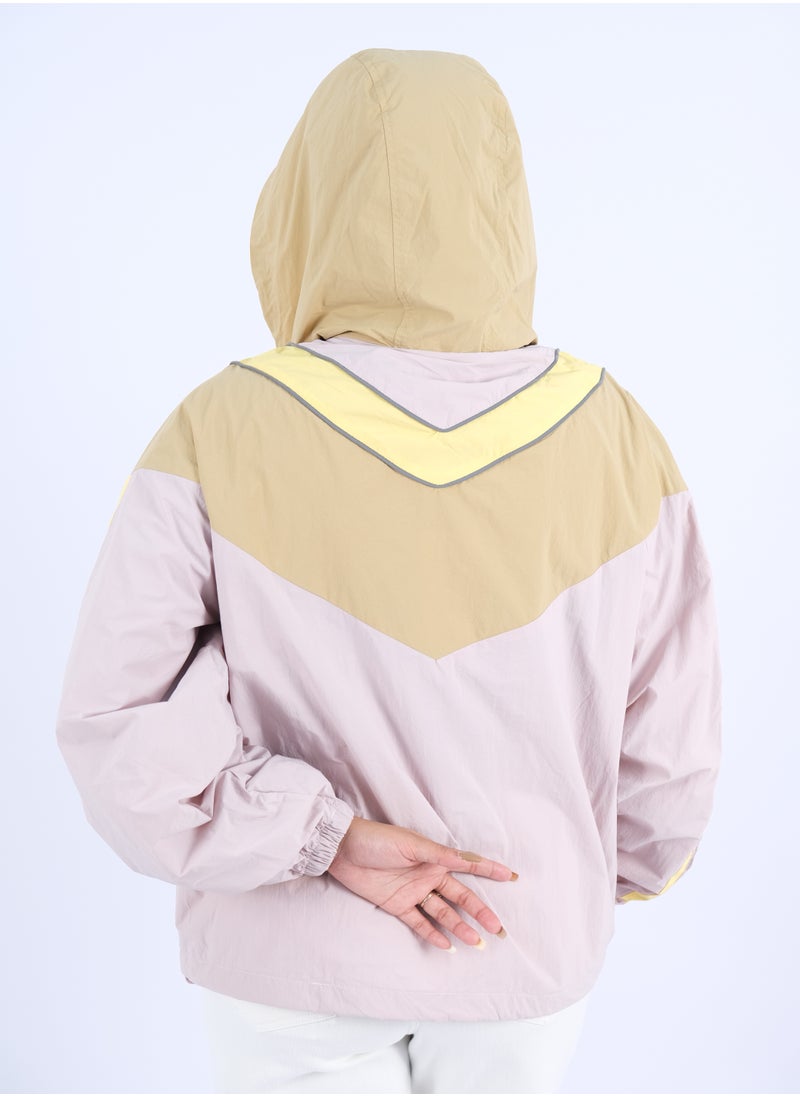 ONLY - Women’s Multicolor Double Pockets Windproof Hoodie in Lavender Fog - Image 1