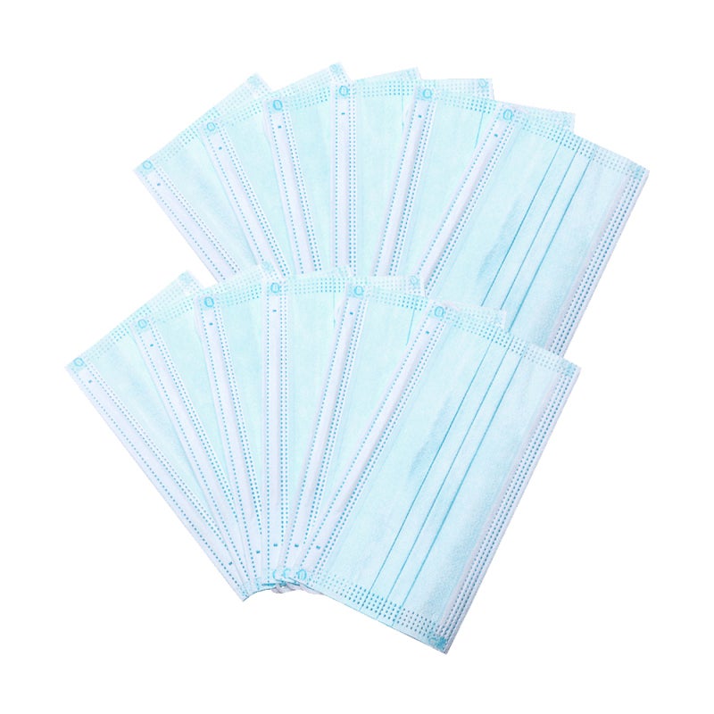 Face Mask: 50pcs Blue 3-Layer High Efficiency Filter System - Skin-Friendly Breathable Mask With Adjustable Nose Bridge Strip Elastic Ear Loop for Family Daily Protection Anti Pollution Dust Pollen - Image 5