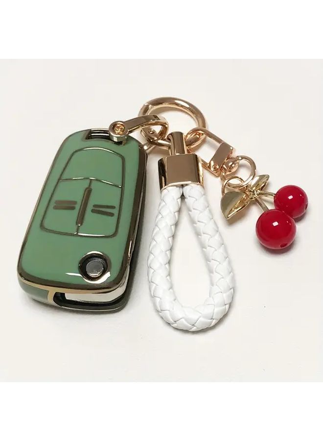 White Smart Key Case Cover with Keychain for Opel Astra H Corsa D Insignia Vectra Signum Keyshell - Image 3