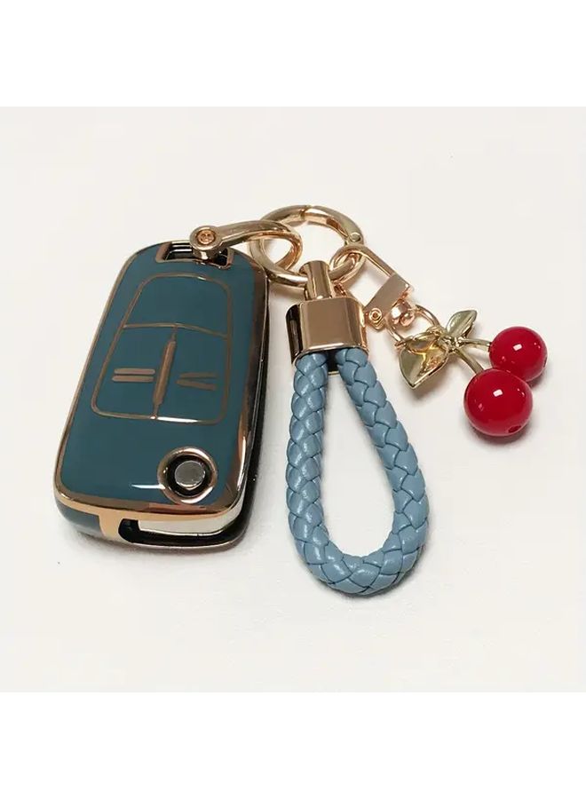 White Smart Key Case Cover with Keychain for Opel Astra H Corsa D Insignia Vectra Signum Keyshell - Image 2