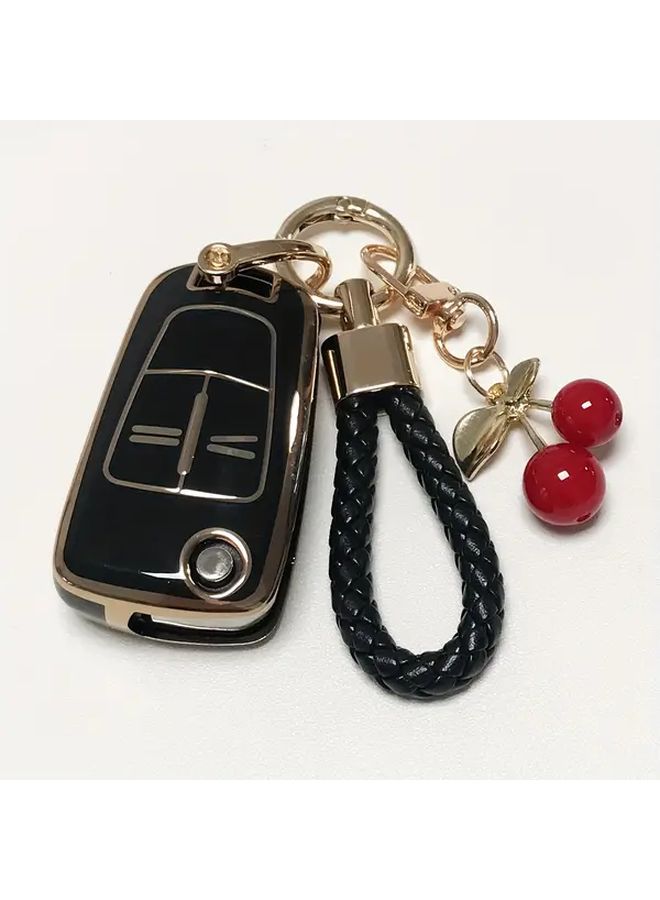 White Smart Key Case Cover with Keychain for Opel Astra H Corsa D Insignia Vectra Signum Keyshell - Image 1