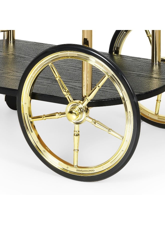 Pan Home Danita Serving Trolley 2 Tier - Black And Brass  - Image 5