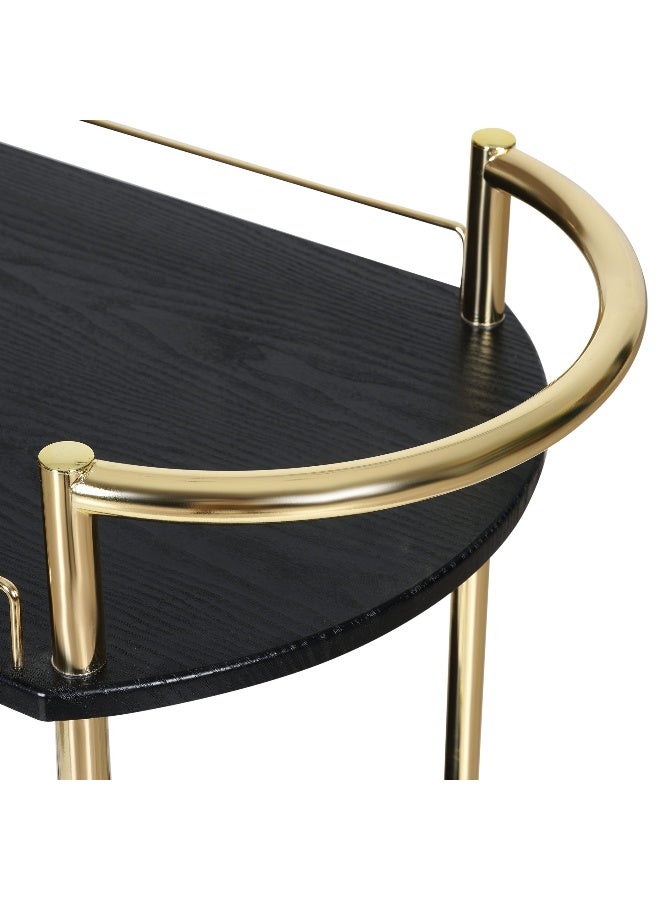 Pan Home Danita Serving Trolley 2 Tier - Black And Brass  - Image 4