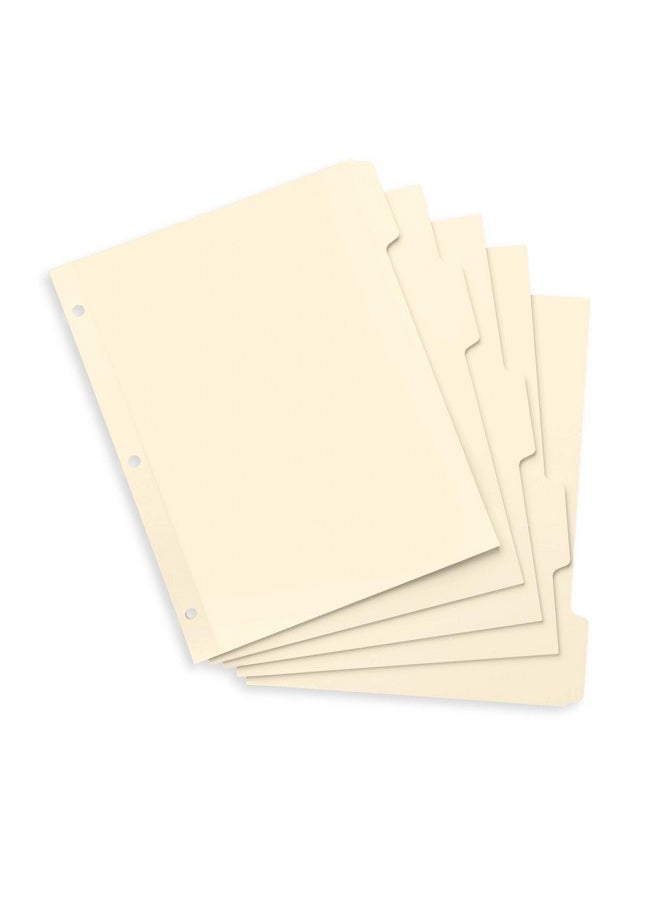 Blue Summit Supplies 3 Ring Binder Dividers With Reinforced Edge 1/5 Cut Tabs Letter Size 3 Hole Punch Section Index Dividers For Binders Manila 100 Pack  - Image 1