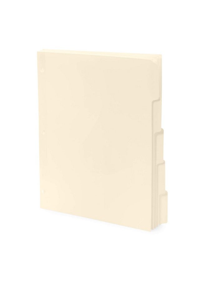 Blue Summit Supplies 3 Ring Binder Dividers With Reinforced Edge 1/5 Cut Tabs Letter Size 3 Hole Punch Section Index Dividers For Binders Manila 100 Pack  - Image 4