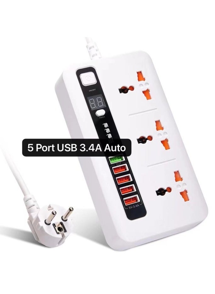 سناب مقبس الطاقة BKL-04، 2500 وات، 3.4 أمبير، مقبس USB متعدد الألوان  - Image 3