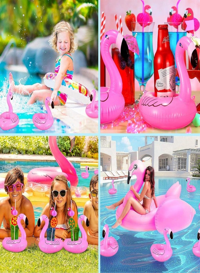 Yorten 12-Pack Inflatable Pink Flamingo Drink Floating Cup Holders for Pool, Bath, and Party use; Perfect Tropical Luau Decorations and Fun Summer Accessories. - Image 5