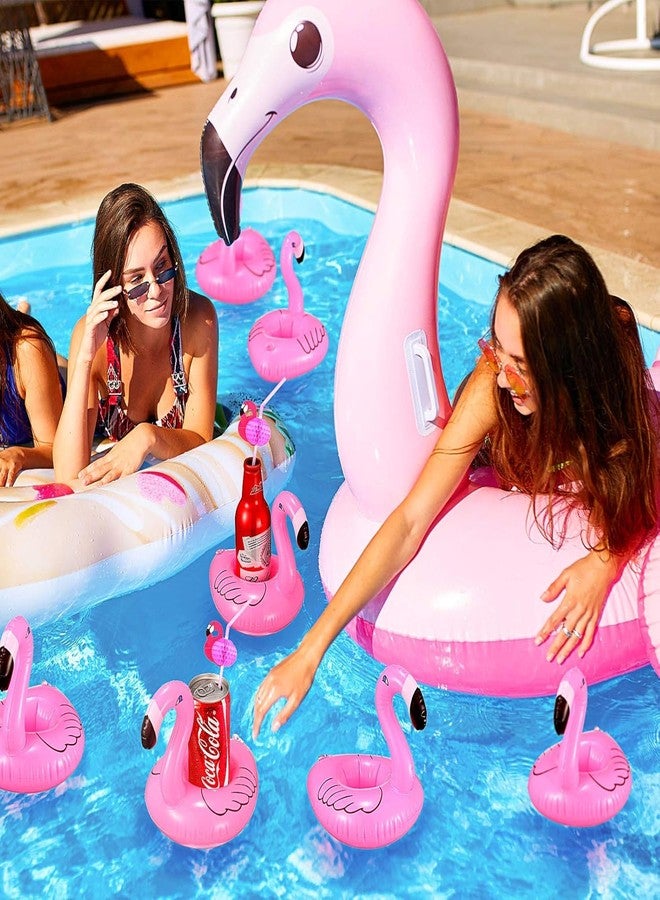 Yorten 12-Pack Inflatable Pink Flamingo Drink Floating Cup Holders for Pool, Bath, and Party use; Perfect Tropical Luau Decorations and Fun Summer Accessories. - Image 3