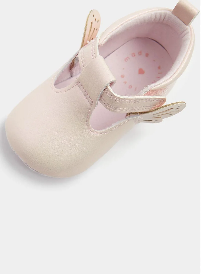 mothercare Butterfly T-Bar Pram Shoes