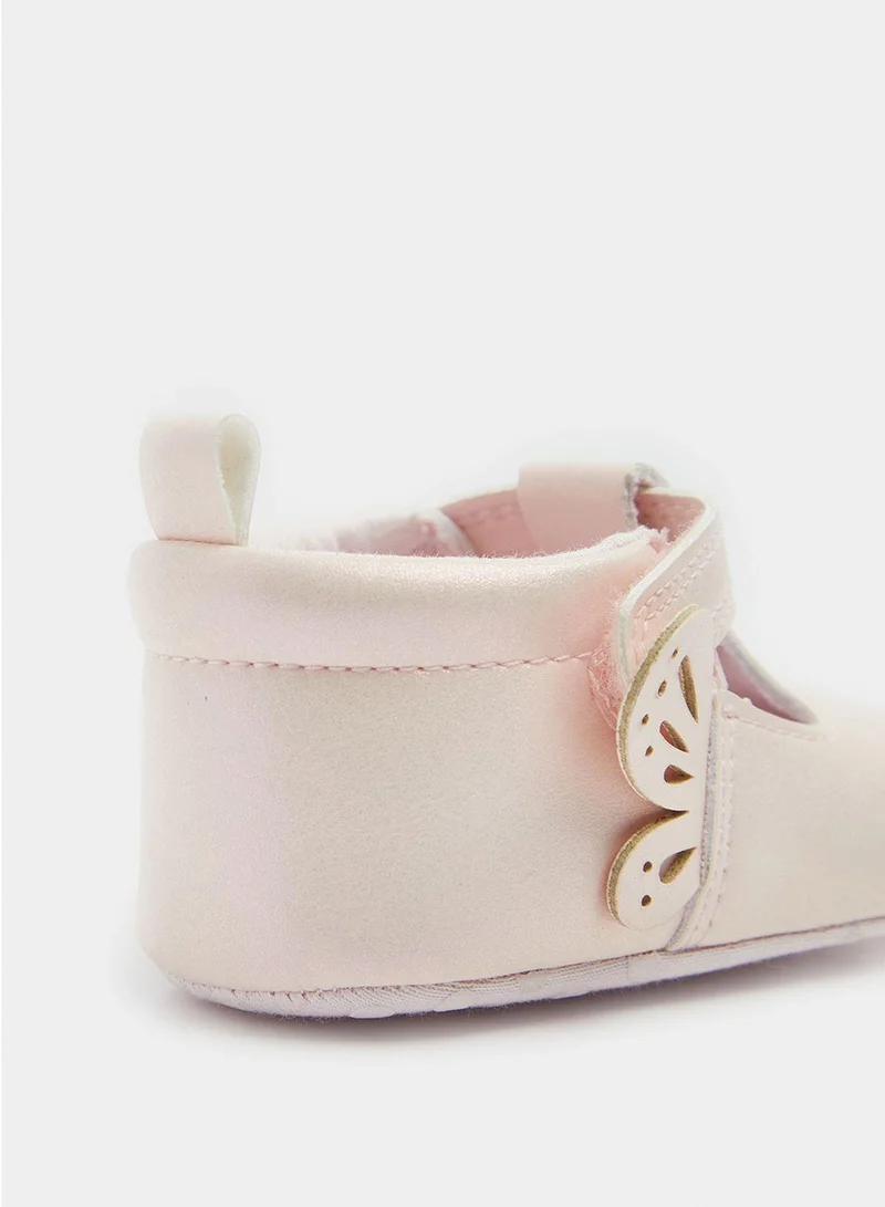 mothercare Butterfly T-Bar Pram Shoes
