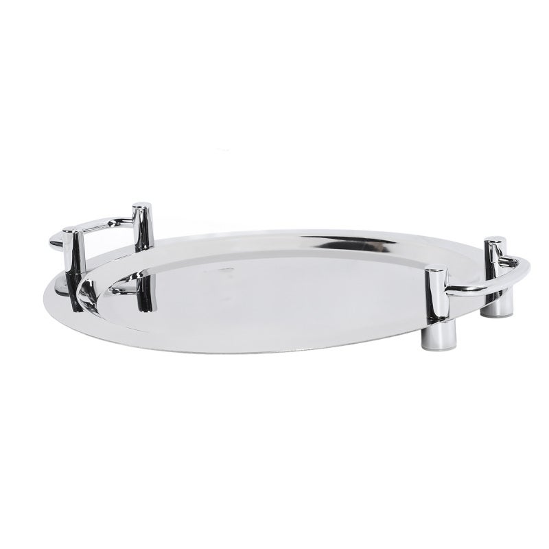 Stainless Steel Buffet Plate 40CM Circular - Sturdy Deformation Resistant Serving Tray with Ergonomic Handle - Bright Mirror Finish for Hotel Restaurant Banquet - Image 3
