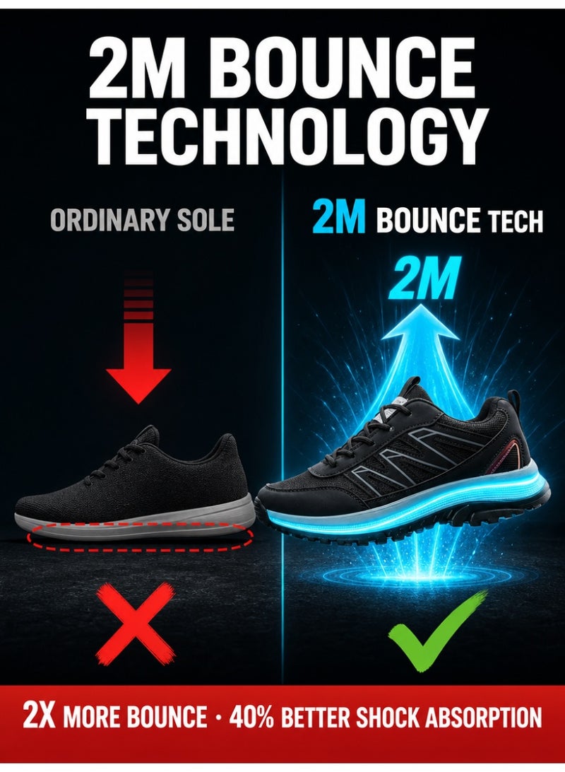 Men's Fashionable Low-Top Sneakers, lightweight and breathable men's sneakers, lace-up non-slip sneakers with soft, non-slip soles, suitable for everyday wear, running, and outdoor activities, black - Image 4