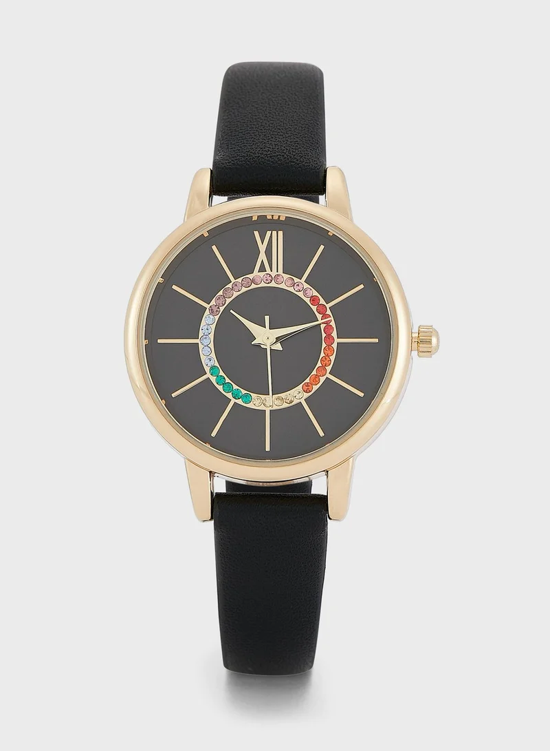ELLA Rainbow Stones Strap Watch