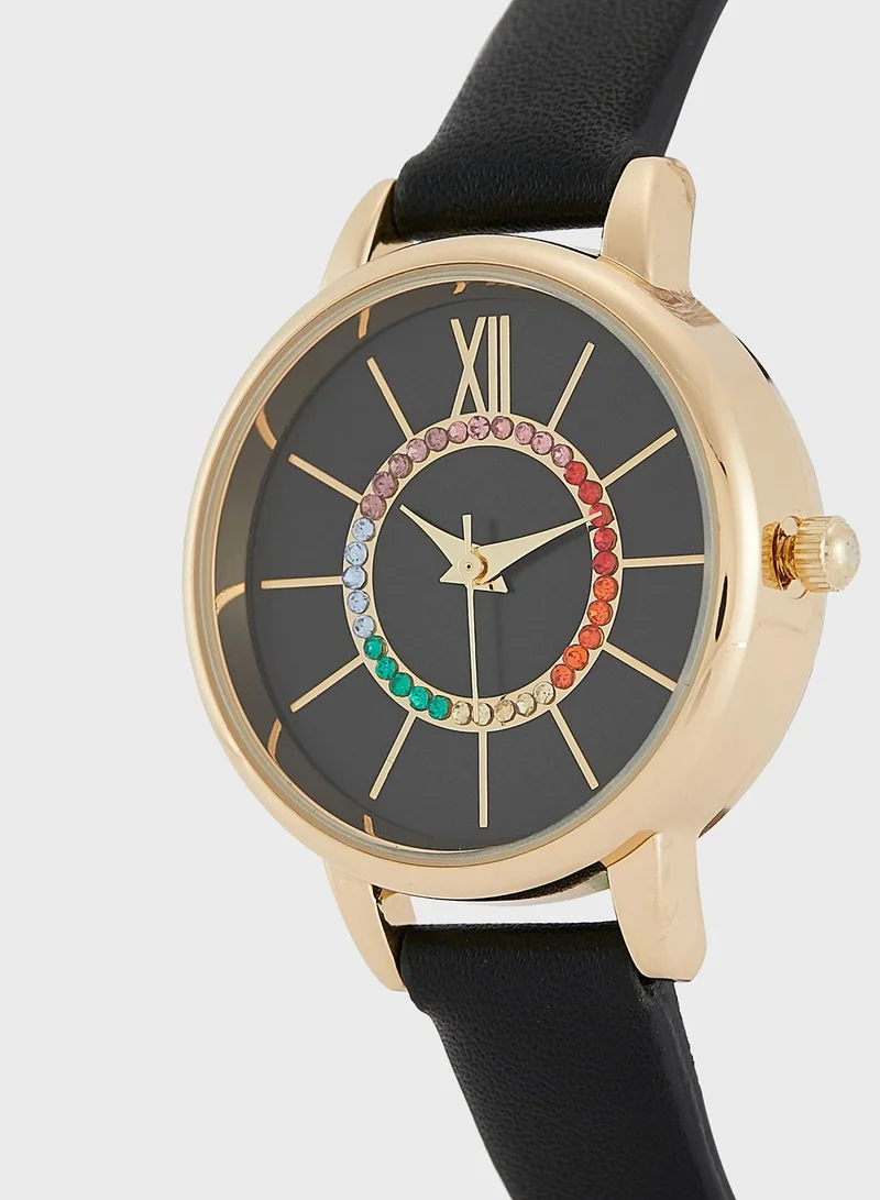 ELLA Rainbow Stones Strap Watch