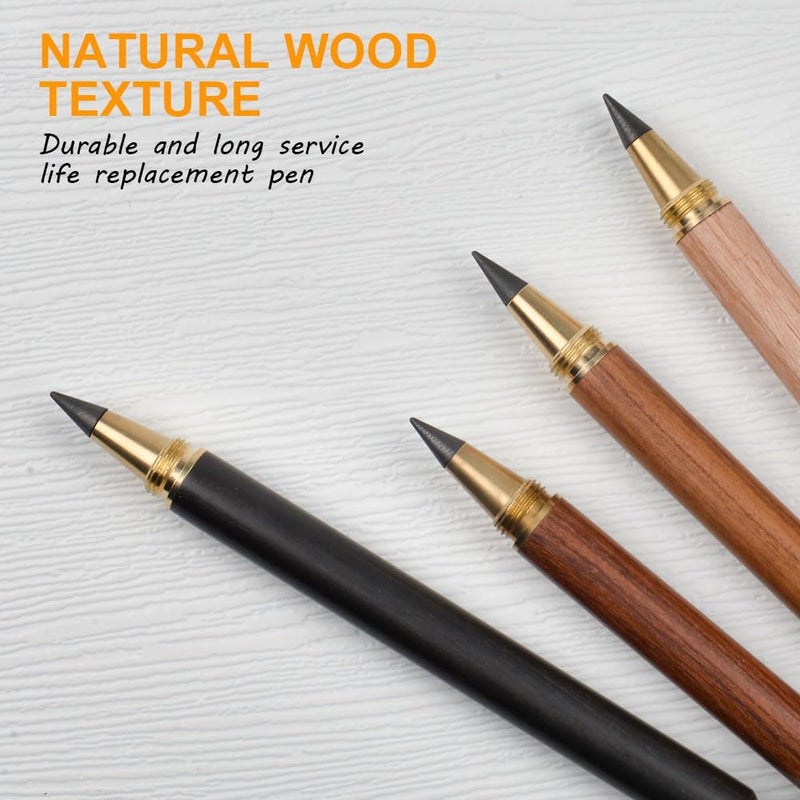 hotut Inkless Pencil,4pcs Everlasting Pencil Wooden Infinity Pencil Wood-Cased Graphite Reusable for Writing Drawing Students Home Office School Supplies - Image 5