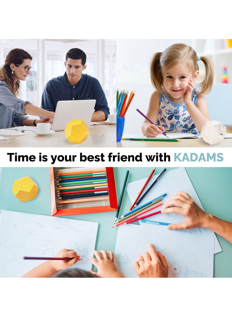 Cube Timer, Rotating Productivity Timer, Rechargeable Desk Timer Dodecagon with Sound Vibrate Light Alarm Flip Timer for Time Management Kids ADHD 1 3 5 10 15 20 25 30 45 60 90 Minute - Image 3