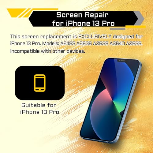 DGSCSMY [OLED] Screen Replacement for iPhone 13 Pro 6.1" Display Digitizer Earpiece Proximity Sensor Ambient Light Sensor OLED 3D Touch Full Assembly Repair Fix Tools Kit A2638 A2483 A2636 A2639 A2640 - Image 2