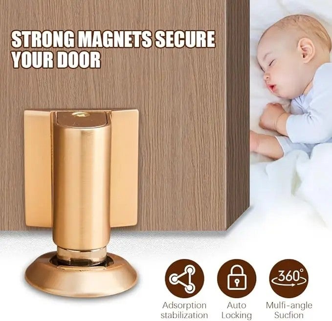 Bluejw Magnetic Door Stoppers - Bottom of Door Security Stops Tools - No Drill Invisible Doorstop for Interior Doors - Image 4