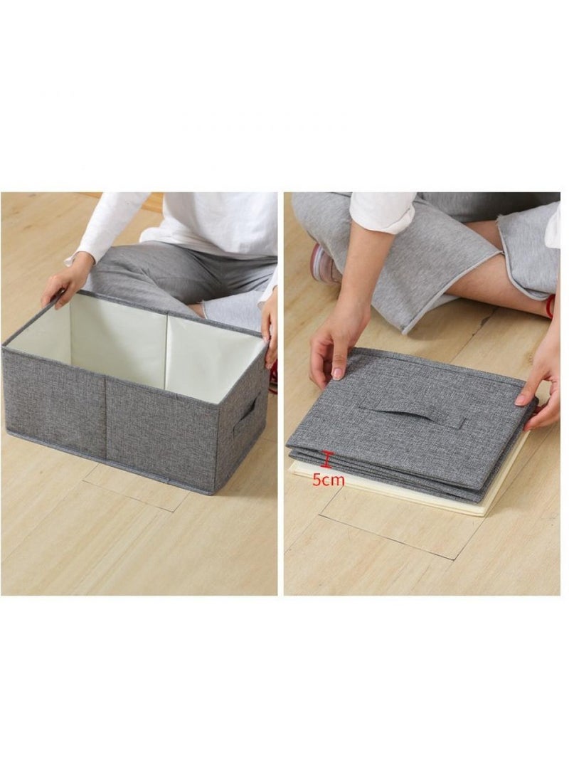 Alissa 2 Pack Foldable Clothes Storage Bins Storage Bags without cover Closet Organizers Storage Containers （47*34*21+50*40*29）cm Grey  - Image 3