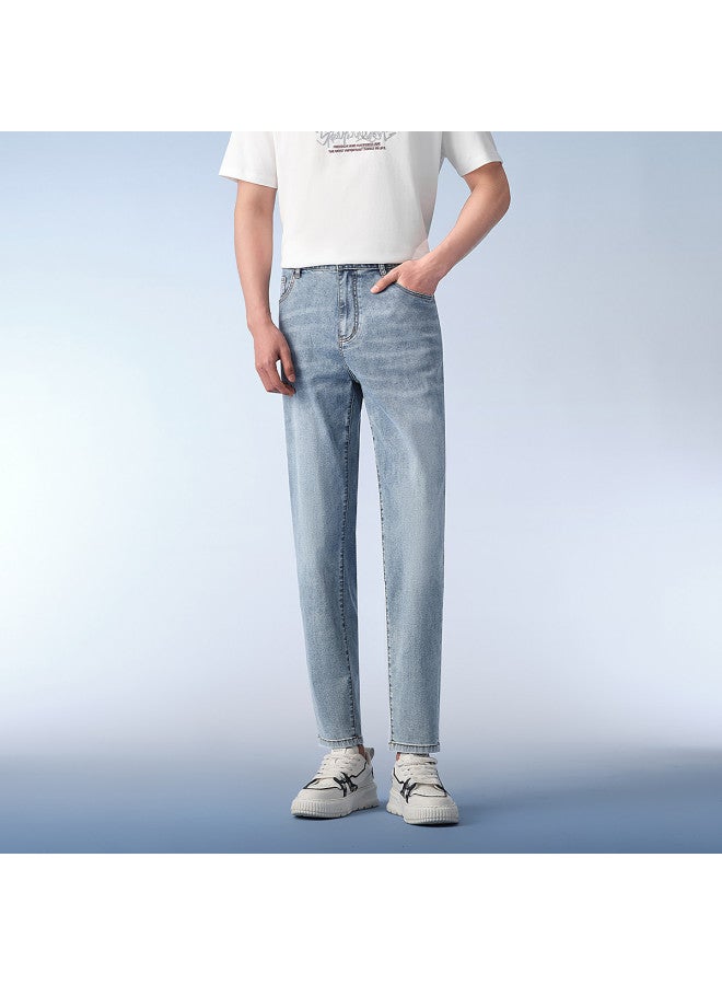 HLA Lightweight And Breathable】25 Summer New Street Fashion Men's Nine-point Jeans - Image 2