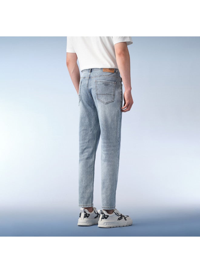 HLA Lightweight And Breathable】25 Summer New Street Fashion Men's Nine-point Jeans - Image 4