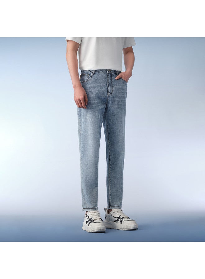 HLA Lightweight And Breathable】25 Summer New Street Fashion Men's Nine-point Jeans - Image 3