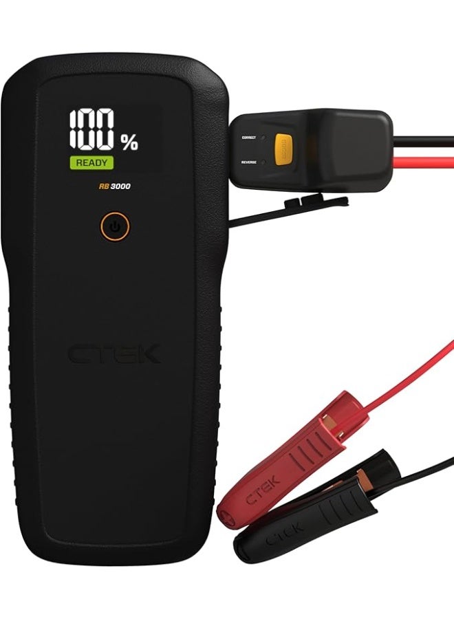 سي تيك RB 3000 Portable Jump Starter Booster - 3000A Battery Peak Current, Booster for 12V Batteries in Diesel and Petrol Vehicles - Image 1