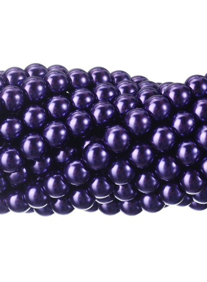 RUBYCA 200Pcs Czech Tiny Satin Luster Glass Pearl Round Beads Jewelry Making 4mm Amethyst Purple - Image 1