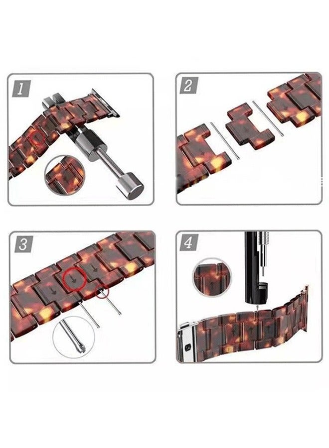 بيوند سوار رياضي لساعة Apple 49 مم 45 مم 44 مم 42 مم، حزام حلقة من مادة الراتنج PC لسلسلة iWatch Ultra/8/7/SE/6/5/4/3/2/1 (بني) - Image 5