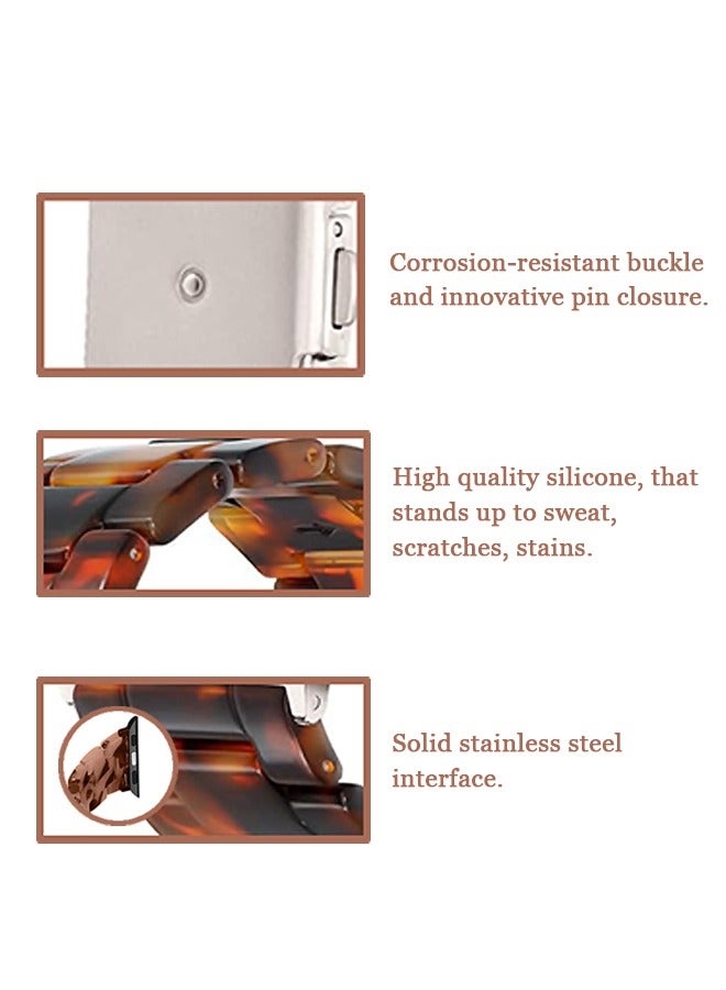 بيوند سوار رياضي لساعة Apple 49 مم 45 مم 44 مم 42 مم، حزام حلقة من مادة الراتنج PC لسلسلة iWatch Ultra/8/7/SE/6/5/4/3/2/1 (بني) - Image 3