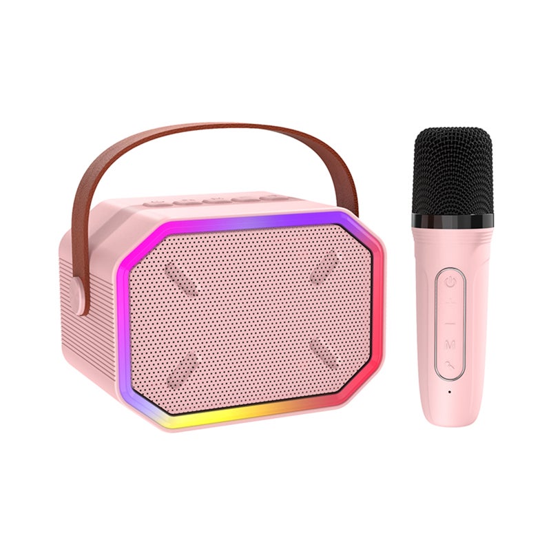 Portable Wireless Speaker: 6W High-Definition Audio, Colorful Rhythm Light Effects - Dual Function Karaoke System for Home KTV, Mobile Device Connection - Image 1