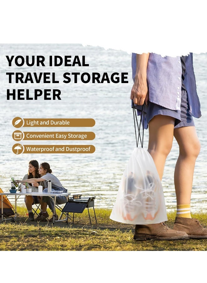 5Pcs Clear Drawstring Waterproof Travel Shoe Storage Bags - Image 3