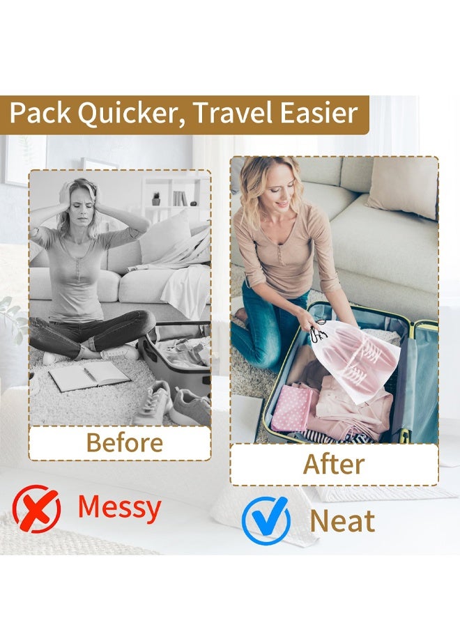 5Pcs Clear Drawstring Waterproof Travel Shoe Storage Bags - Image 4