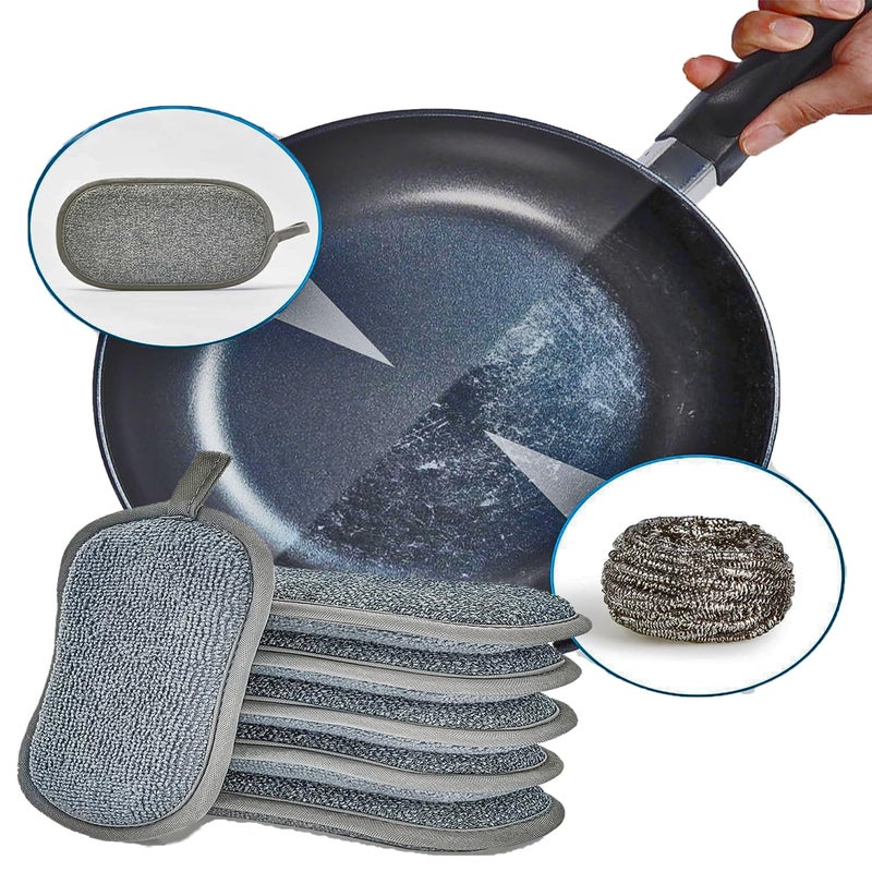 THEA Innovative Multi-Purpose Scrub Sponge Pad,Non-Scratch Microfiber Reusable Sponges,Heavy Duty Scrubber for Cleaning Dishes Non-Scratch Microfiber Sponge,Effortless Cleaning Kitchen (Pack of 5) - Image 3