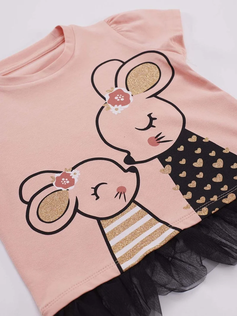 Denokids Cute Mouse Girl T-shirt Shorts Set