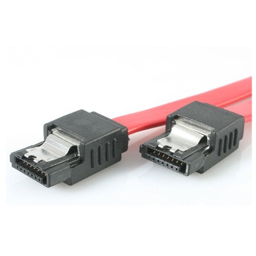StarTech.com 24in Latching SATA Cable - SATA cable - Serial ATA 150/300/600 - SATA (R) to SATA (R) - 2 ft - latched - red - LSATA24 - Image 1