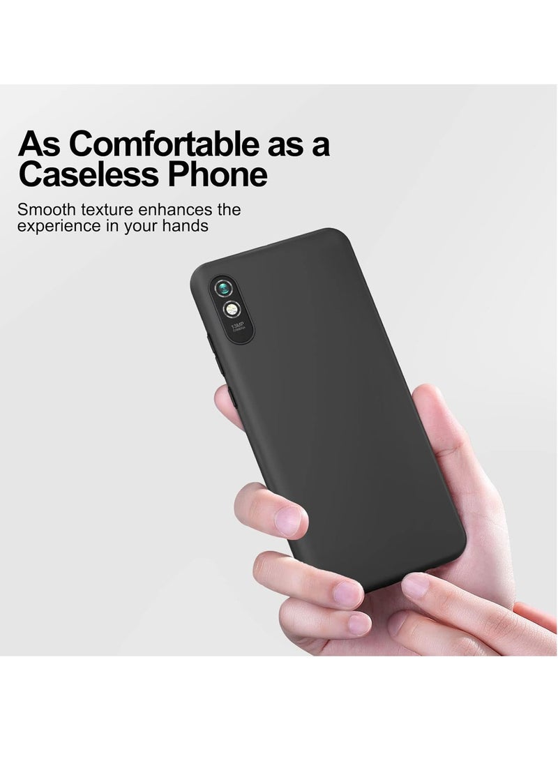 ELTRAZONE Ultra Thin Silicone Case for Xiaomi Redmi 9A – Black + 2-Pack Tempered Glass Screen Protector, Anti-Scratch, Full Protection for Redmi 9A - Image 4