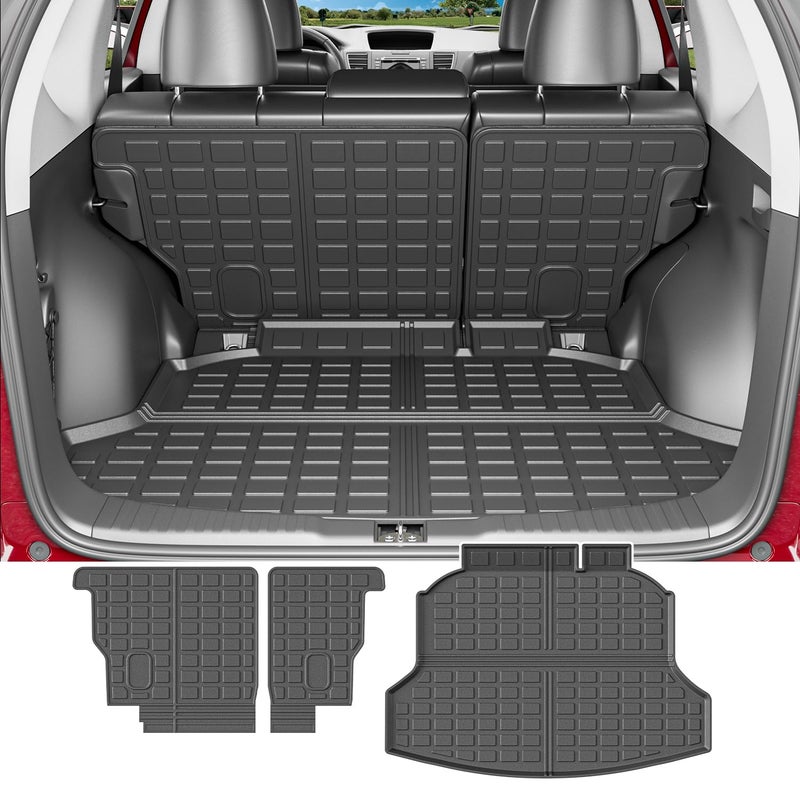 powoq Cargo Mat Compatible with 20122016 Honda CRV Trunk Mat TPE Backrest Mat Cargo Liner Replacement for 2012 2013 2014 2015 2016 Honda CRV Accessories Fit 1216 Model Trunk MatBackrest Mat