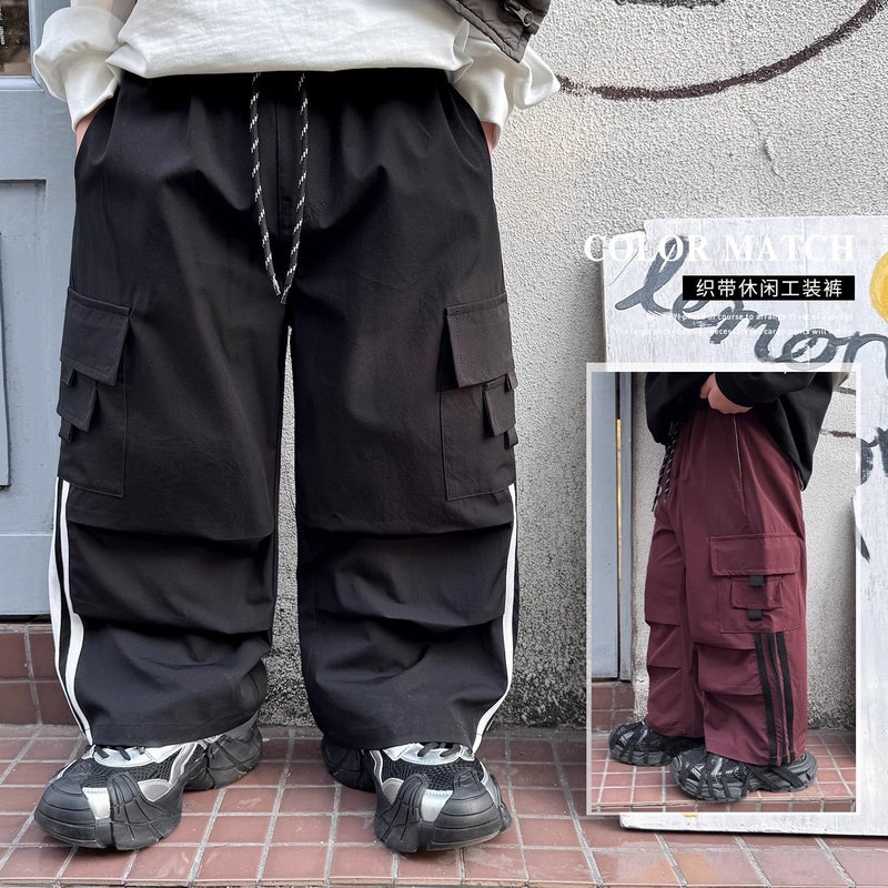 2025 Boys' Spring New Korean Casual Pants Large Children'S Rod Children'S Workwear Long Pants Trendy Children'S Wear - Image 2