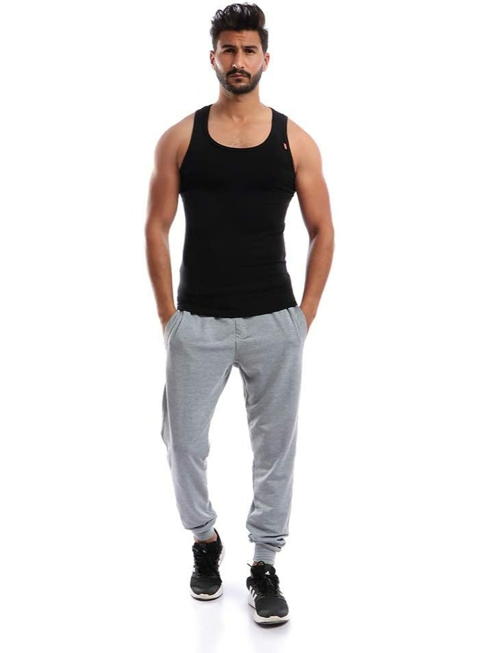 Cottonil Men's Comfort Cotton Stretch Tank Top Undershirt - Black - Image 3
