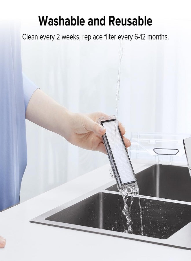 roborock 2 Pack Washable Filter for Roborock Qrevo Master, Qrevo Slim, Saros Z70 Robot Vacuum Cleaner, High-Efficiency Filters Replacement Parts - Image 4